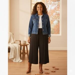 dressbarn Black Wide Leg Strech Pants